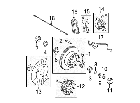 Thumbnail Front Suspension - Brake Components (2WD,Twin I Beam) for 2008 Ford F-350 Super Duty Anti-Lock Brakes