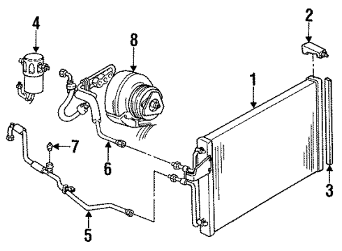 1989 Chevrolet Camaro A/C Condenser, Compressor & Lines