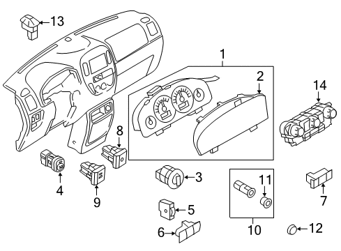 Thumbnail Instrument Panel - Cluster & Switches (Hybrid,Limited Hybrid) for 2010 Ford Escape Parking Aid