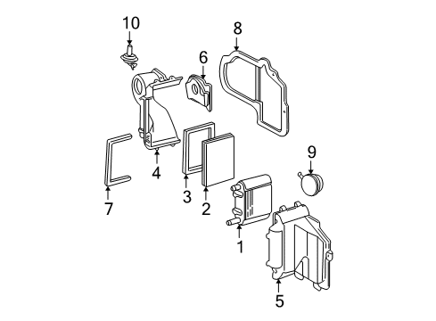 2000 GMC Sonoma A/C Evaporator Components
