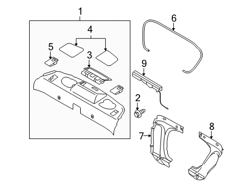 Thumbnail Rear Body & Floor - Interior Trim (Coupe,Package Tray) for 2008 Infiniti G37 Interior Trim - Rear Body