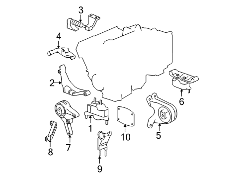 Thumbnail Engine / Transaxle - Engine Mounting (3.6L) for 2007 Pontiac G6 Engine Mounting