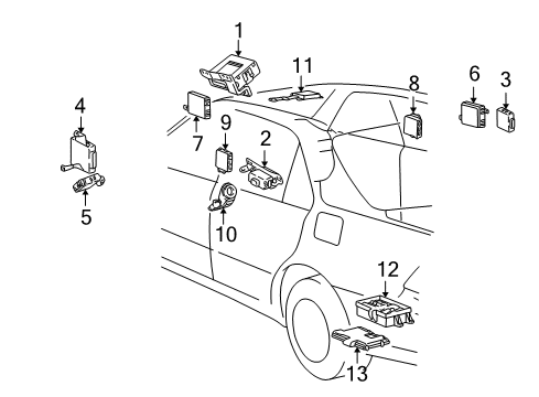 Thumbnail Electrical Components (Control Modules & Components) for 2003 Lexus LS430 Electrical Components
