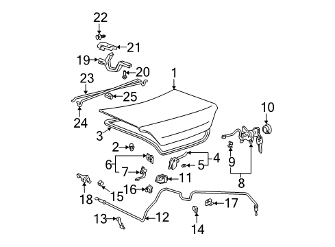 Thumbnail Trunk Lid - Lid & Components (Coupe) for 2003 Toyota Solara Trunk Lid