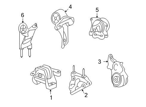 Thumbnail Engine / Transaxle - Engine Mounting (2.4L) for 2007 Pontiac G6 Engine Mounting