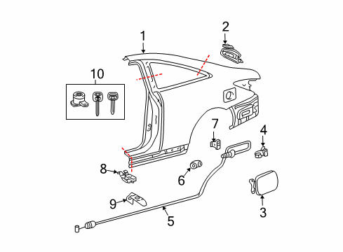 Thumbnail Quarter Panel & Components (Coupe) for 2005 Toyota Solara Quarter Panel & Components