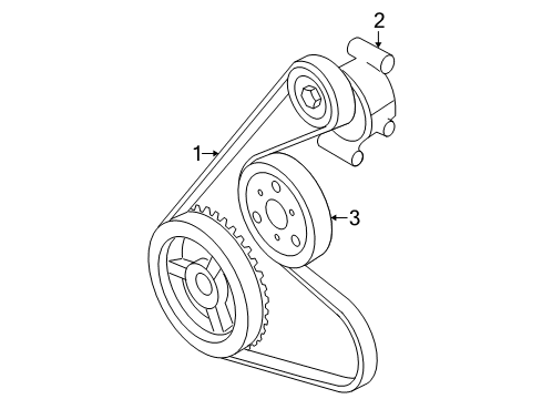 Thumbnail Cooling - Belts & Pulleys (2.3L), (Electric/Gas) for 2007 Mercury Mariner Belts & Pulleys, Maintenance