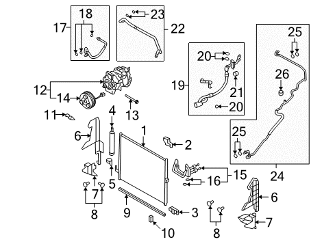 Thumbnail Air Conditioner & Heater - Compressor & Lines Condenser for 2009 Infiniti FX35 Automatic Temperature Controls