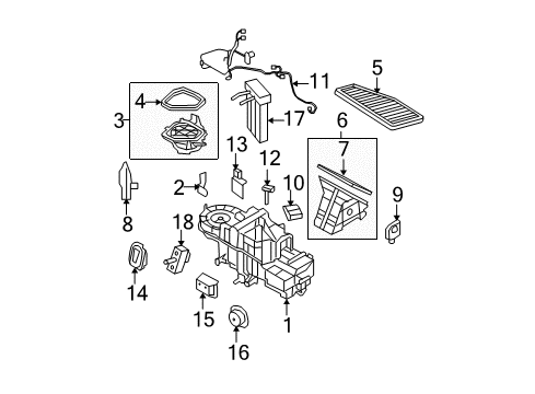 2010 Ford Escape A/C Evaporator Components
