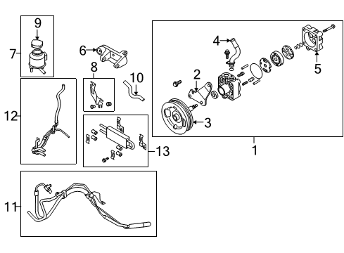 Thumbnail Steering Gear & Linkage - Pump & Hoses (2WD) for 2008 Infiniti EX35 P/S Pump & Hoses, Steering Gear & Linkage