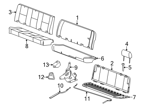 Thumbnail Seats & Tracks - Rear Seat Components (Ext Cab-Bench Seat) for 2009 GMC Sierra 2500 HD Rear Seat Components