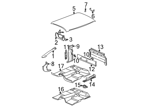 Thumbnail Cab - Interior Trim (Headliner & Pillars,Standard) for 2006 GMC Sierra 3500 Interior Trim - Cab