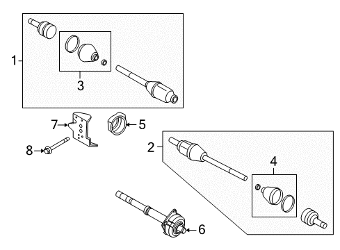 Thumbnail Front Suspension - Drive Axles (2.3L), (Electric/Gas) for 2008 Mercury Mariner Drive Axles - Front