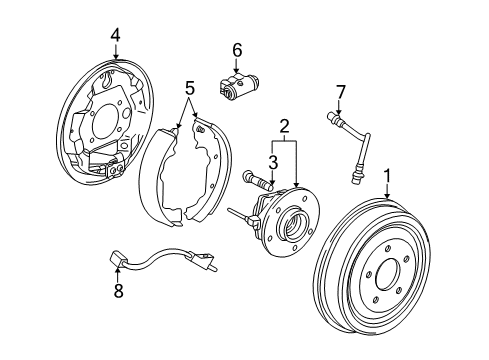 Thumbnail Rear Suspension - Brake Components (2 Wheel Drive) for 2007 Saturn Vue Brake Components, Brakes