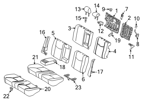 Thumbnail Seats & Tracks - Rear Seat Components (2012-15) for 2010 Toyota Prius Rear Seat Components