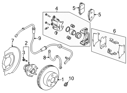 Thumbnail Front Suspension - Brake Components (4WD) for 2003 Infiniti FX45 Anti-Lock Brakes