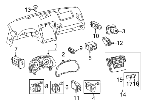 Thumbnail Instrument Panel - Cluster & Switches (C) for 2010 Lexus IS350 Stability Control
