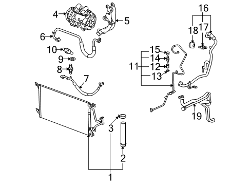 Thumbnail Air Conditioner & Heater - Compressor & Lines Condenser (3.9L) for 2006 Buick Terraza Air Conditioner