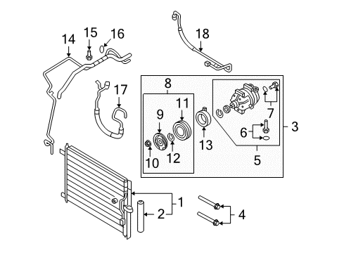 2010 Pontiac G3 A/C Condenser, Compressor & Lines