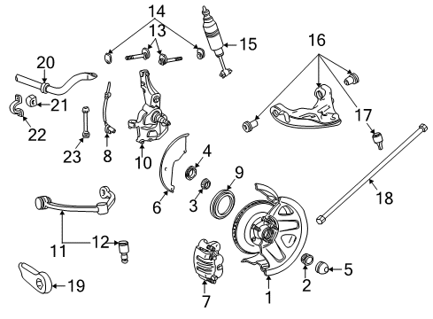 2001 Ford Explorer Front Brakes Shock Diagram for 5U2Z-18V124-MA