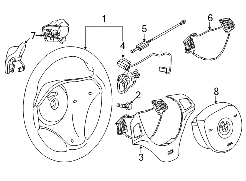 2013 BMW X1 Steering Column & Wheel, Steering Gear & Linkage Multifunct Steering Wheel Switch Diagram for 61319223073