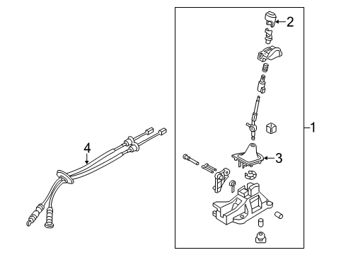 2014 Kia Rio Center Console Knob-Gearshift Lever Diagram for 437113W300HU