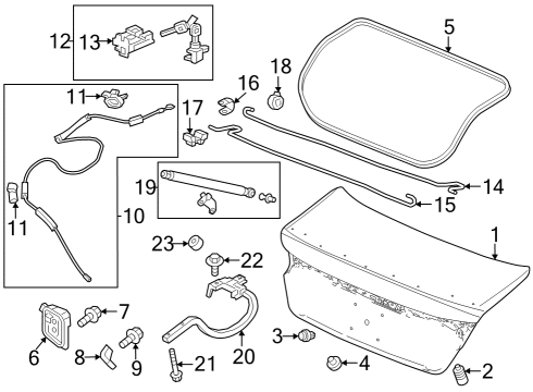2023 Honda Accord Trunk Lid & Components Bolt Wash, 6X16 Diagram for 90101-T2A-000