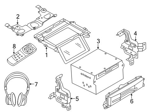 2015 Nissan Quest Entertainment System Components Bracket - Display Diagram for 280A3-1JA0C