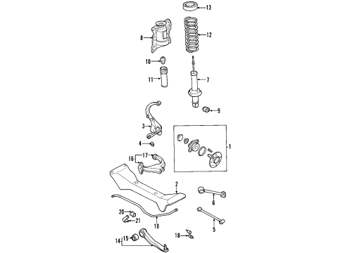 2003 Kia Optima Rear Suspension Components, Lower Control Arm, Upper Control Arm, Stabilizer Bar Bush-Pillow Ball, Rear Upper Arm Diagram for 55130-38002