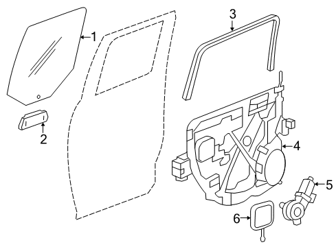 2013 Ram 1500 Rear Door Seal-Rear Door Diagram for 55112364AH