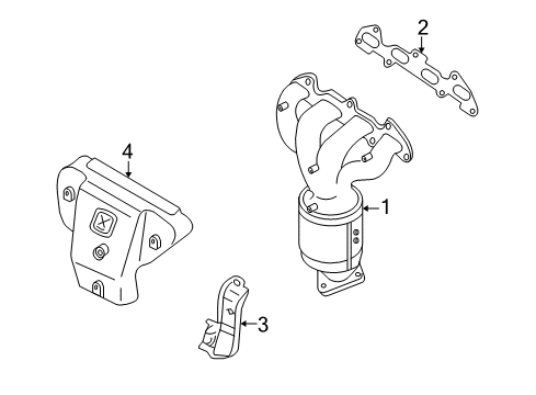 2010 Kia Rio Exhaust Manifold Gasket-Exhaust MANIF Diagram for 2852126600