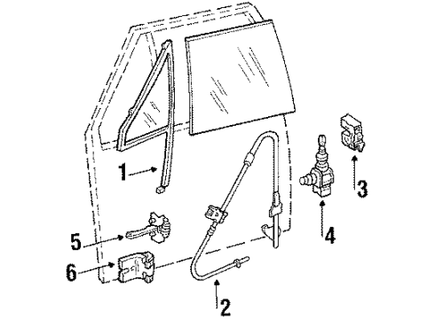 1986 Jeep Comanche Front Door Regulator Wind Front Door Wi Diagram for 55000661