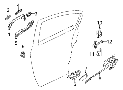2013 Nissan Altima Rear Door Hinge Assy-Rear Door Diagram for 82401-9N00A