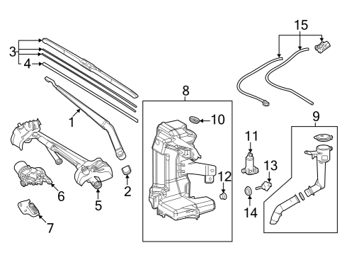 2023 Toyota bZ4X Wipers BLADE, FR WIPER, RH Diagram for 85212-42220