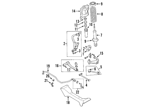 2007 Kia Amanti Rear Suspension Components, Lower Control Arm, Upper Control Arm, Stabilizer Bar Bush-Stabilizer Bar Diagram for 55513-3K000