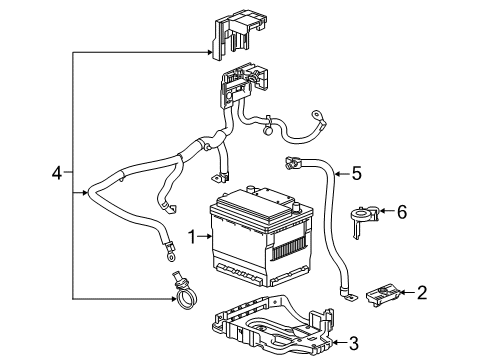 2014 Chevrolet Spark EV Hybrid Components, Battery, Cooling System Positive Cable Diagram for 95281836