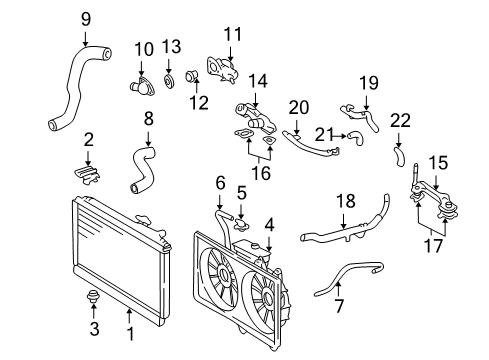 2002 Lexus LS430 Radiator & Components Hose, Breather Diagram for 16378-50030