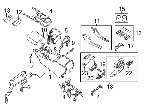 2013 Nissan Pathfinder Center Console Cover-Instrument Stay Diagram for 68931-3KA0A