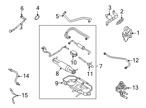 2005 Ford Mustang Emission Components EGR Tube Adapter Diagram for 7R3Z-9D653-C