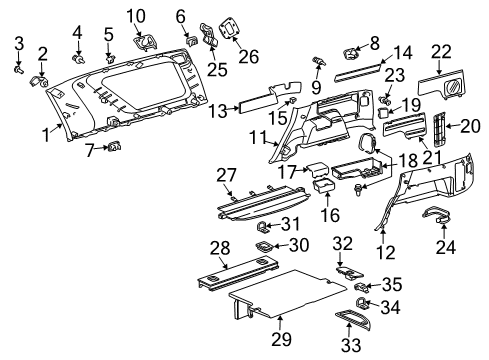 2007 Toyota 4Runner Interior Trim - Quarter Panels Lower Quarter Trim Diagram for 64714-35904-B1