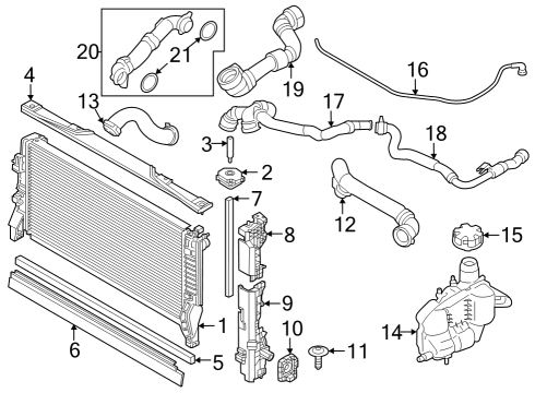 2024 BMW X1 Radiator & Components Line Clip, Double Diagram for 13311714453