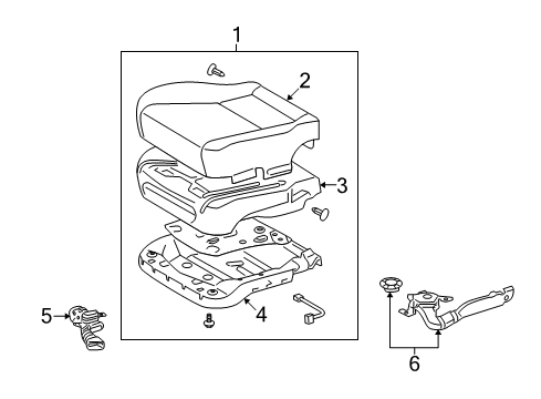 2011 Lexus LS460 Front Seat Components Front Seat Set Diagram for 71002-50Y70-A3