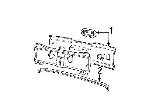 1988 Buick LeSabre Exterior Trim - Rear Body Ret-Plate License Diagram for 20526300