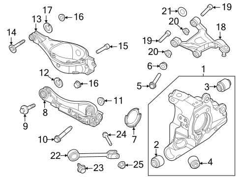 2023 Nissan ARIYA Rear Suspension, Lower Control Arm, Upper Control Arm, Stabilizer Bar, Suspension Components Bolt Diagram for 40178-JA000