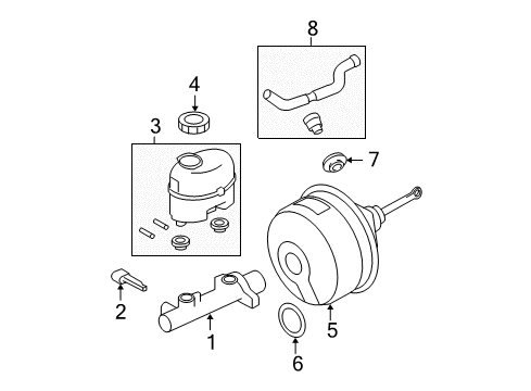 2004 Ford F-150 Hydraulic System Booster Assembly Diagram for 8L3Z-2005-B