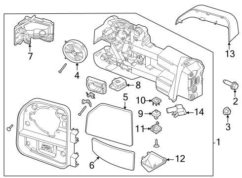 2023 Ford F-350 Super Duty Controls - Instruments & Gauges Signal Lamp Diagram for FL3Z-13B375-CC