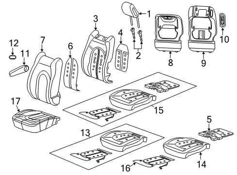 2018 Chrysler Pacifica Heated Seats Pad-Seat Cushion Diagram for 68229497AA