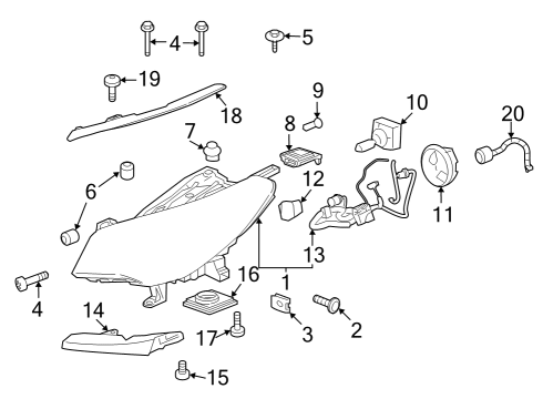 2015 Buick Enclave Headlamps Module Diagram for 22853757