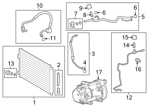 2024 Lexus RX350h Condenser, Compressor & Lines Cap, Service Valve Diagram for 88375-30290