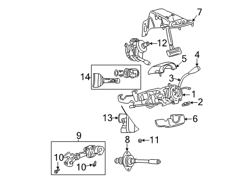 2005 Dodge Dakota Switches Column-Steering Diagram for 5057286AA